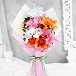 Tri-colour Lily Bouquet