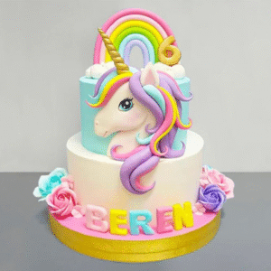 Delicious Colourful Unicorn Fondant Cake 2.5 kg chocolate
