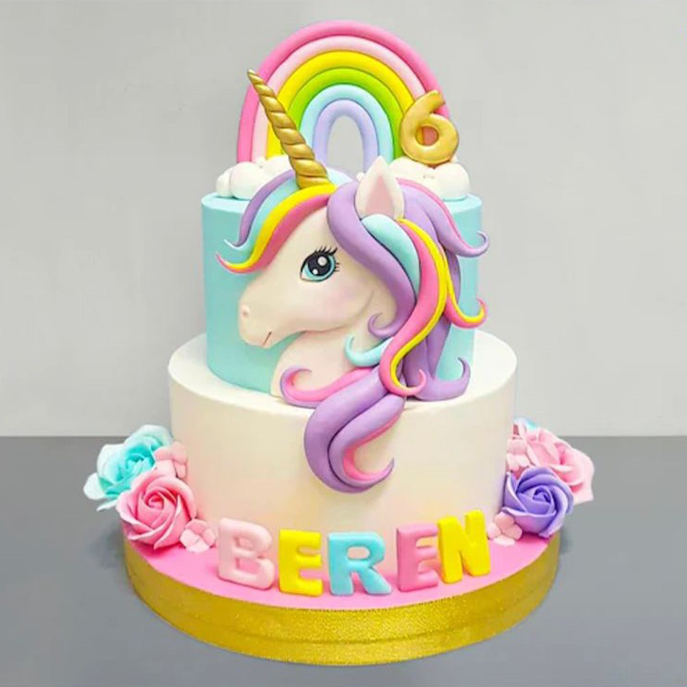 Delicious Colourful Unicorn Fondant Cake 2.5 kg chocolate
