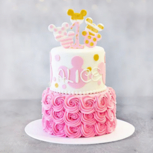 Minnie Mouse-Themed Two-Tier Birthday Cake 2kg blackforest