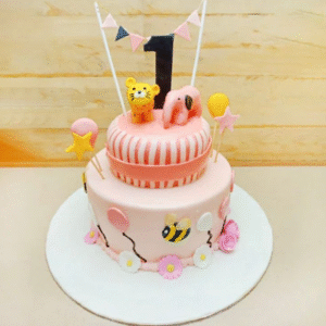 Cute Pink First Birthday Cake 2kg chocolate