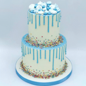 Blue drip Cake Decorated with sprinkles 2.5 kg pineapple
