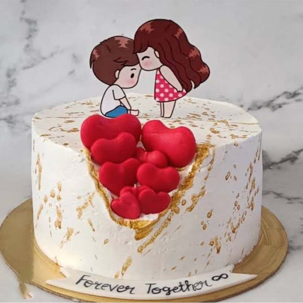 A Cute Couple Cake 1 kg Chocolate